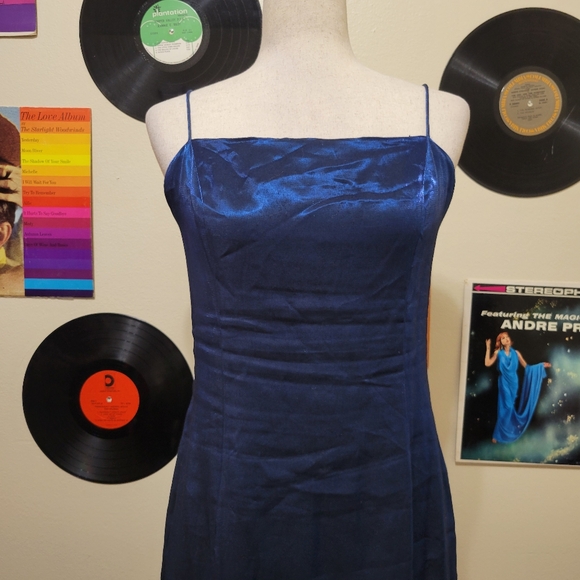 Alex Evenings | 90s Vintage Dark Blue Evening Gown - Picture 1 of 7